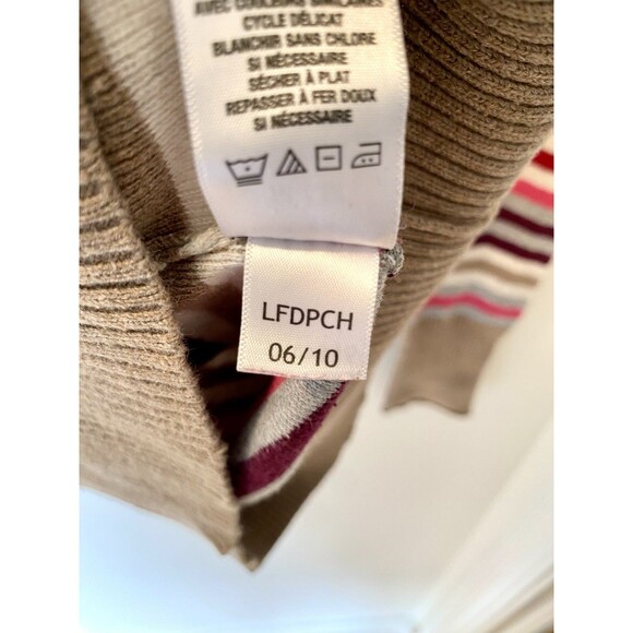 Aeropostale Y2K Striped Ribbed Sweater Top Womens Med V-neck Fitted Long Sleeve - Picture 9 of 9